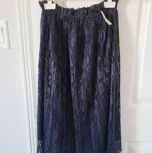 Zara Women's Lace Skirt in Navy Blue